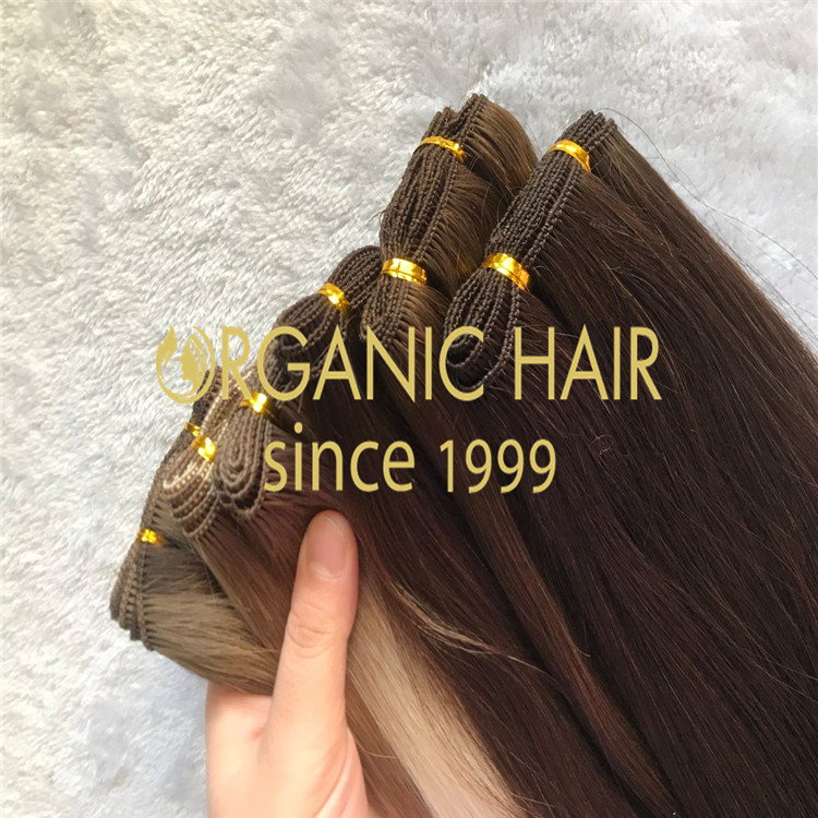 Cuticle intact hair-hand tied hair extensions H145